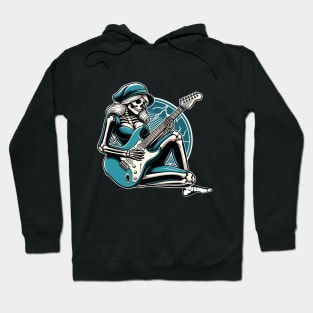 guitar-wielding skull diva Hoodie